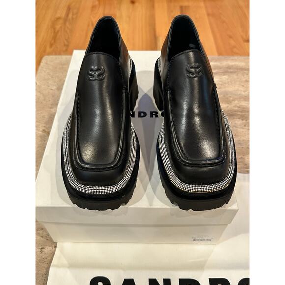 NEW Sandro Leather Loafers with Thick Notched Soles size 40 - Picture 8 of 10